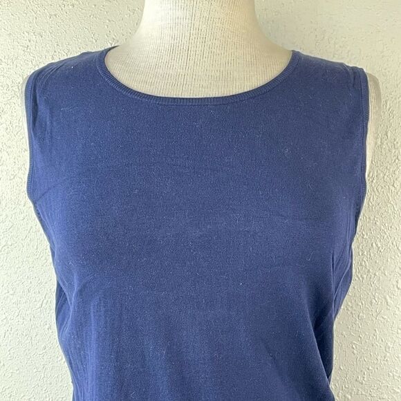 EUC August Silk Womens Blue Sweater Blouse Tank Top Size M - Picture 2 of 6